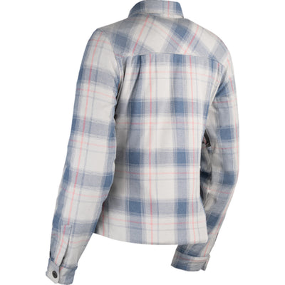 ICON Women's Fallblock Flannel Jacket Gray - Rear View