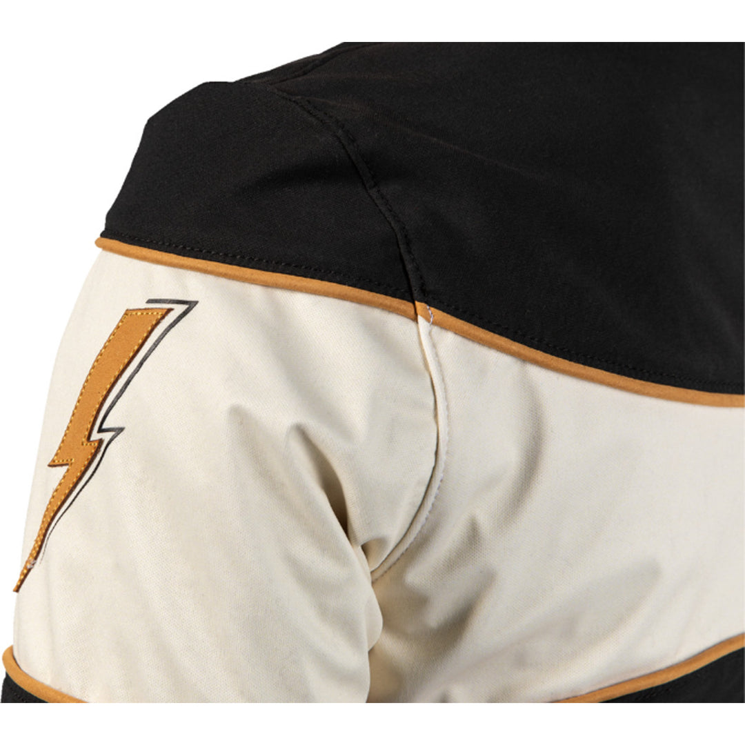 ICON Women's Hella 4 Jacket Black - Close-Up Rear View of Shoulder Details