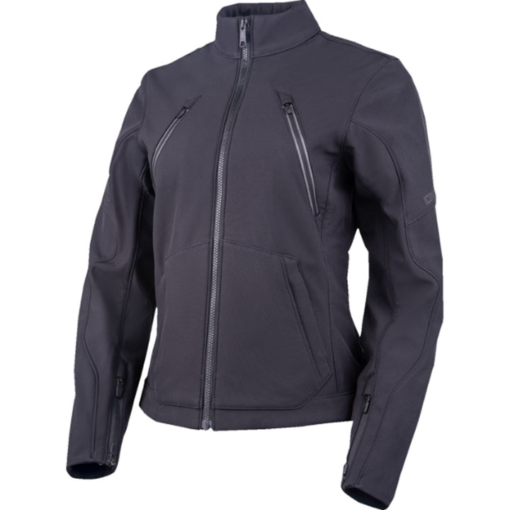 ICON Women's Merc3 Jacket Black - Front View