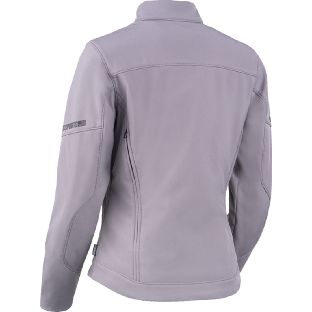 ICON Women's Merc3 Jacket Gray - Rear View