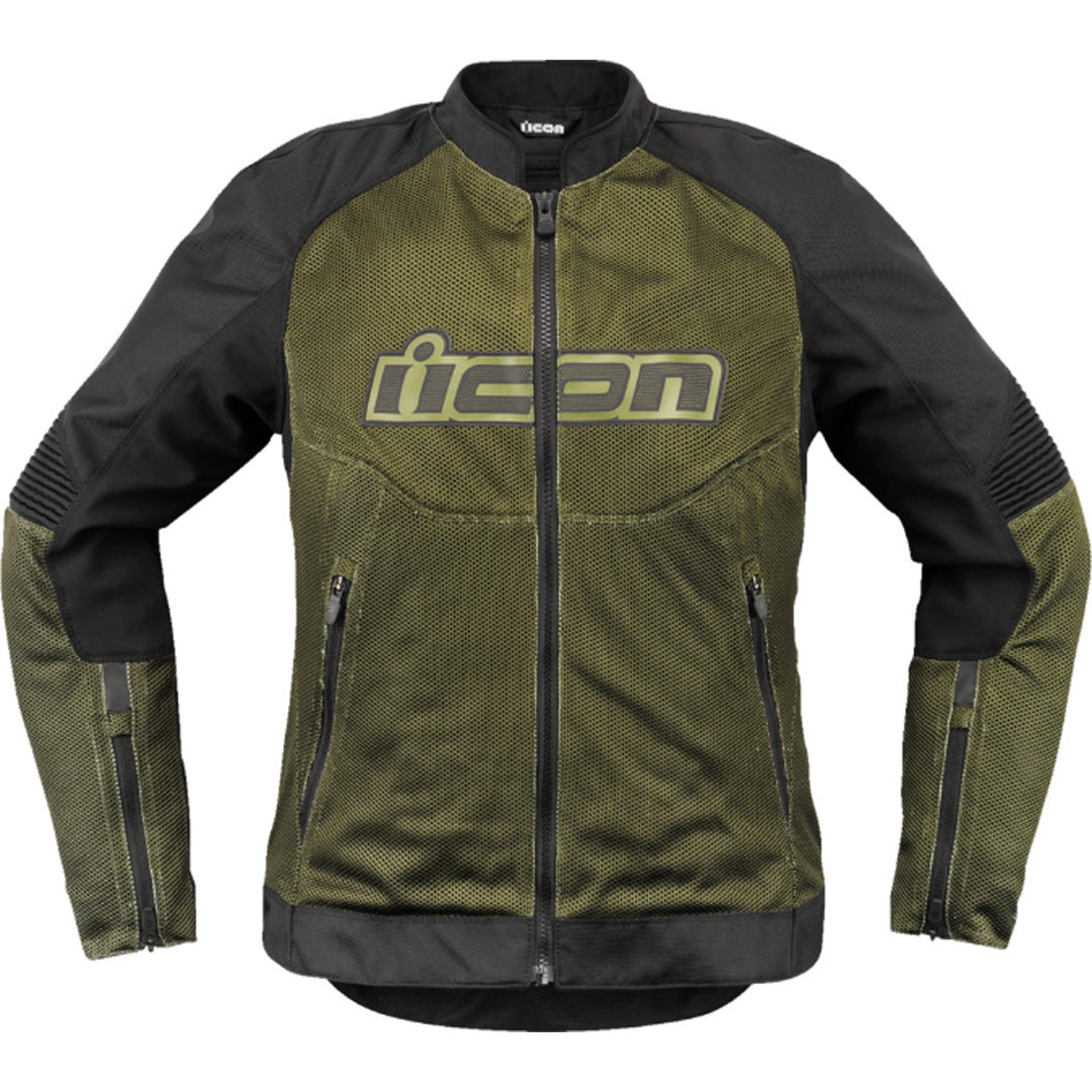 ICON Women's Overlord3 Mesh Jacket Green - Front View