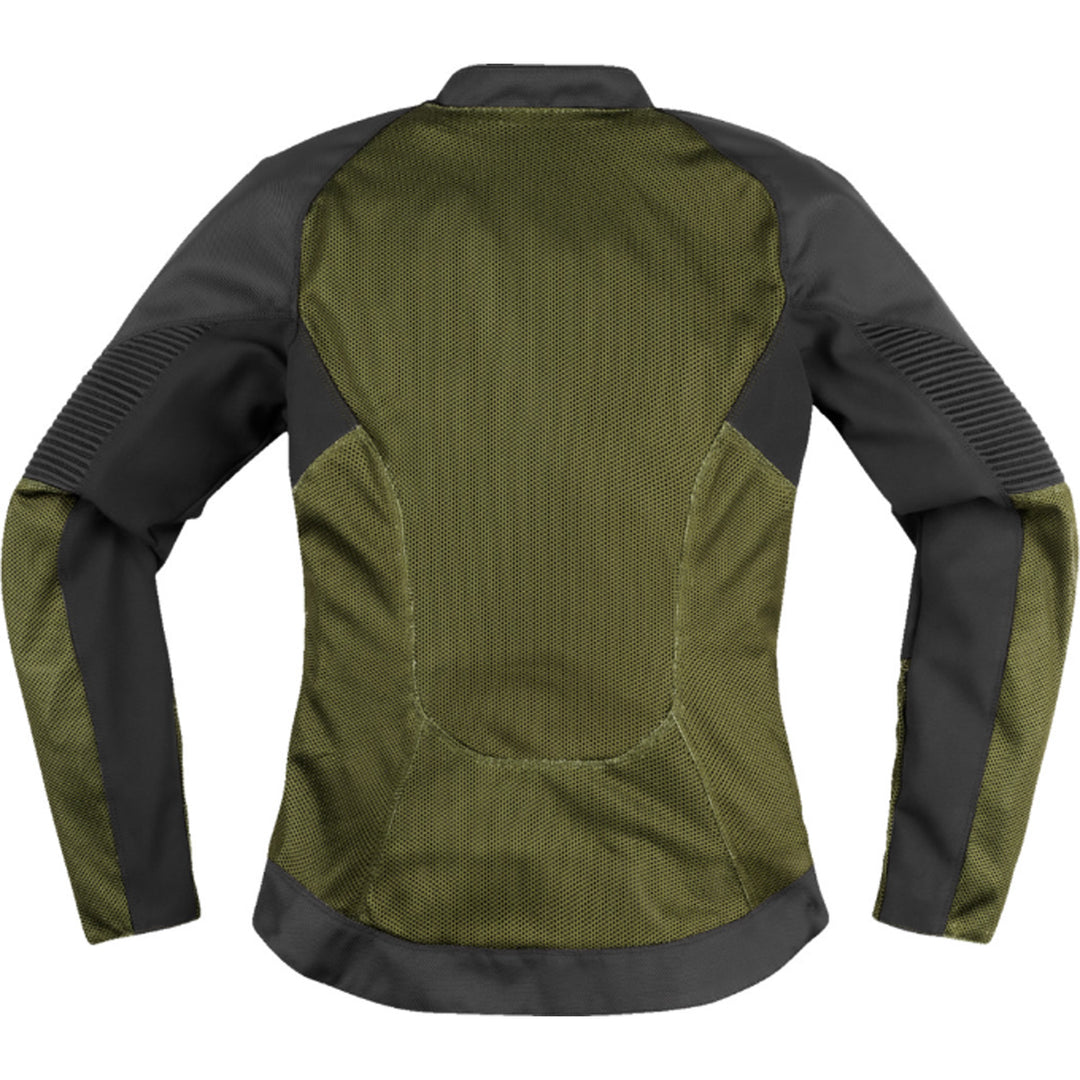 ICON Women's Overlord3 Mesh Jacket Green - Rear View