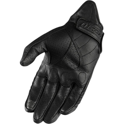 ICON Women's Pursuit Classic Perforated Gloves Black - Palm View