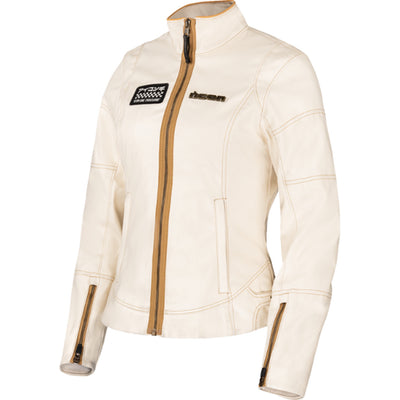 ICON Women's Tuscadero3 Jacket White - Front View