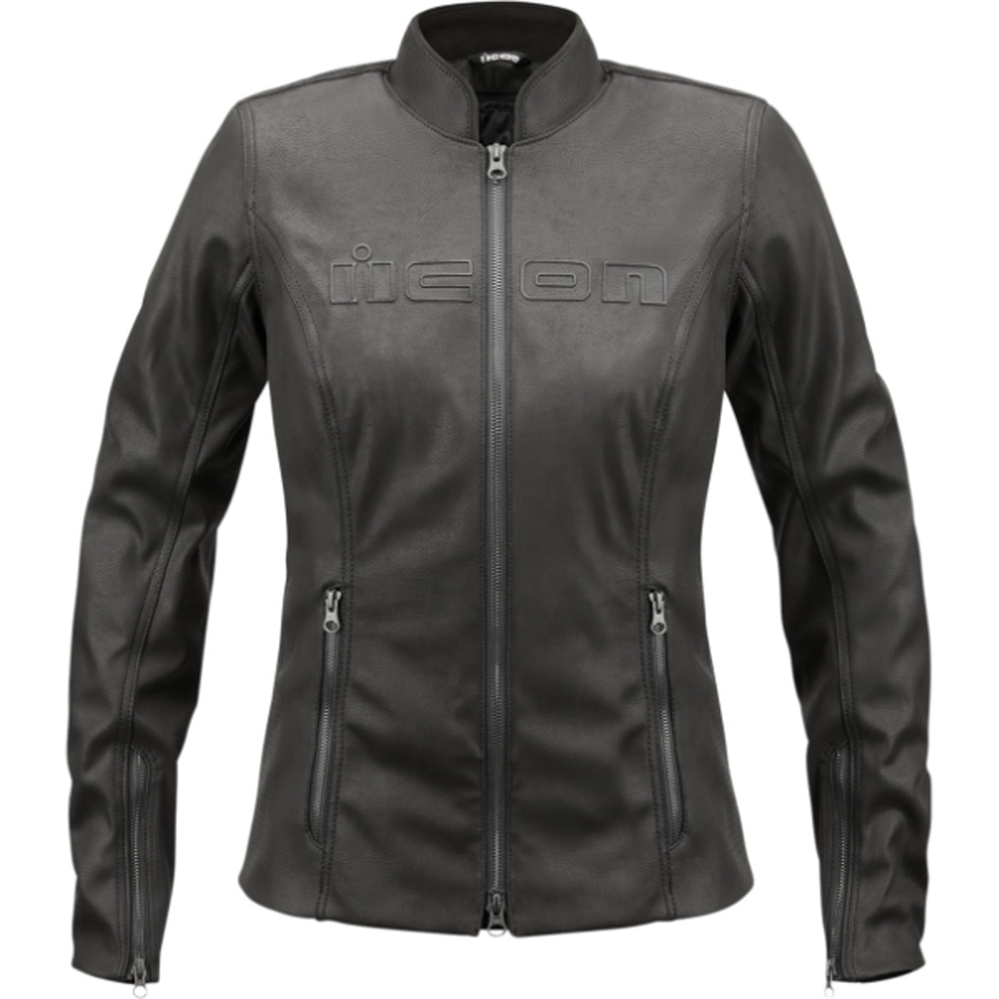 ICON Women's Tuscadero2 Jacket Black - Front View