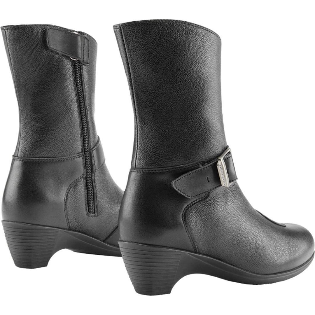 ICON Women's Tuscadero Boots Black - Rear Side View of Pair