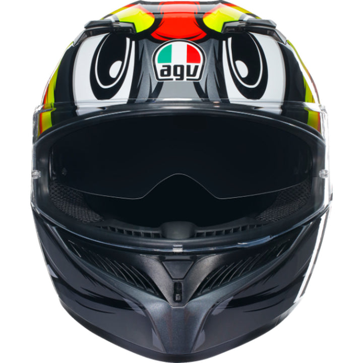 AGV K3 Birdy 2.0 Helmet Gray/Yellow/Red - Front View