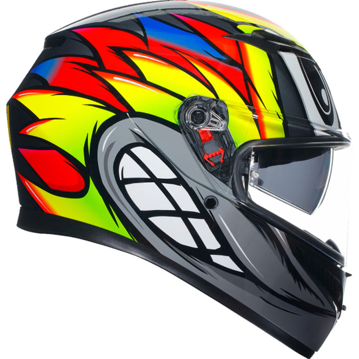 AGV K3 Birdy 2.0 Helmet Gray/Yellow/Red - Right Side View
