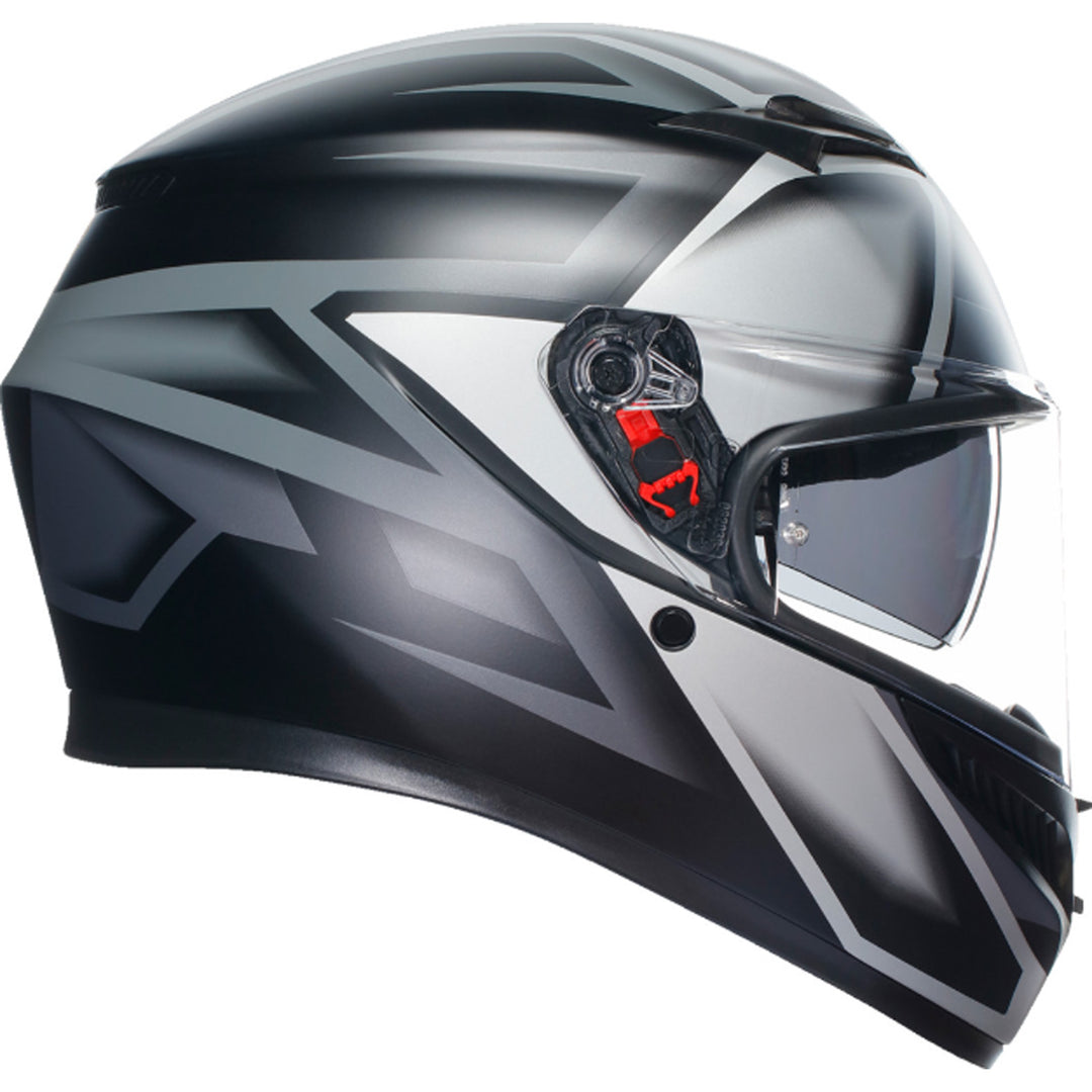 AGV K3 Compound Helmet Matte Black/Gray - Right Side View