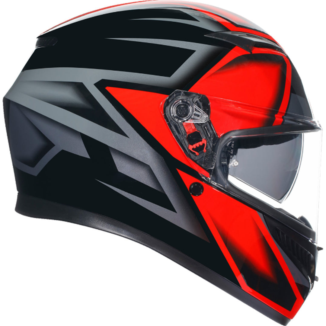 AGV K3 Compound Helmet Black/Red - Right Side View