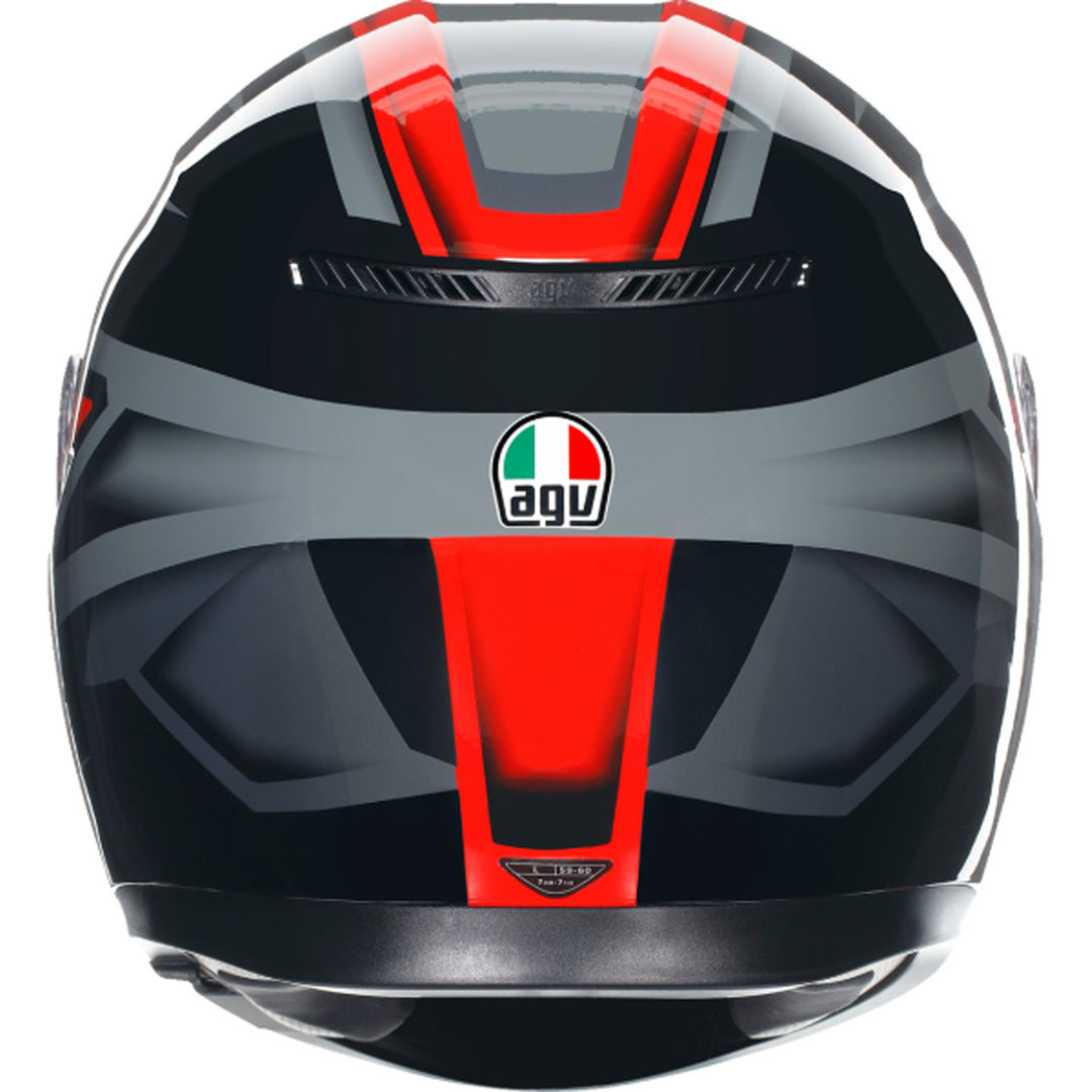 AGV K3 Compound Helmet Black/Red - Rear View
