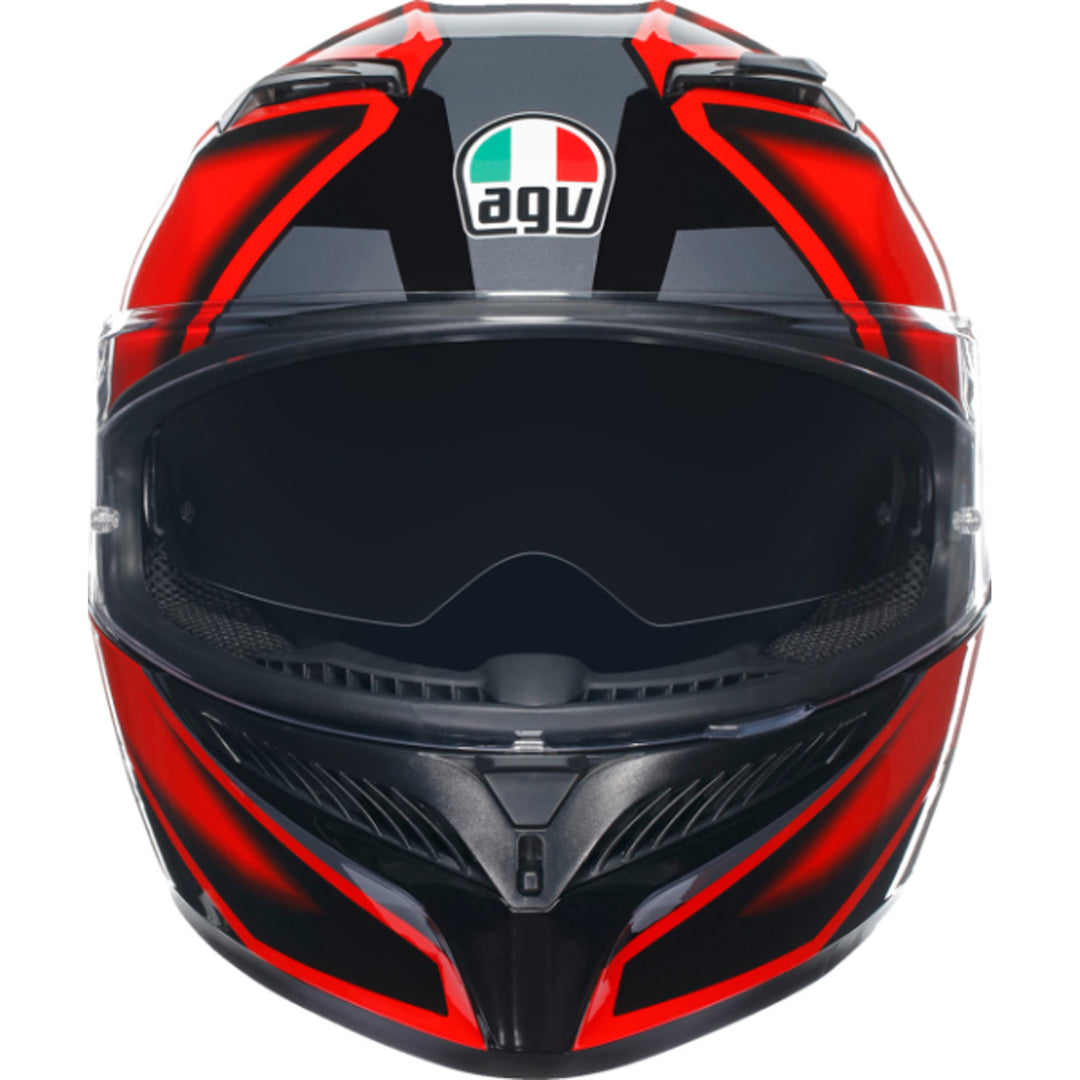 AGV K3 Compound Helmet Black/Red - Front View