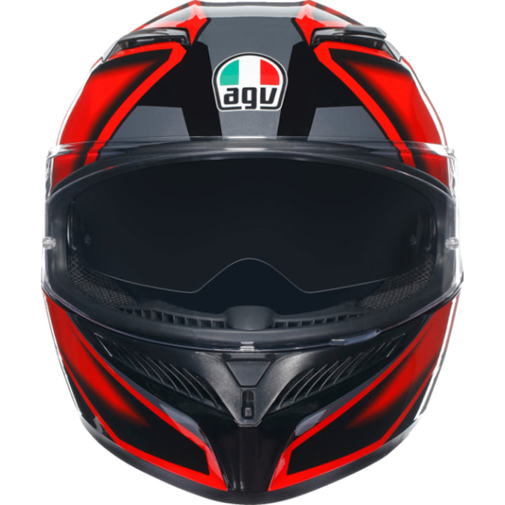 AGV K3 Compound Helmet Black/Red - Front View