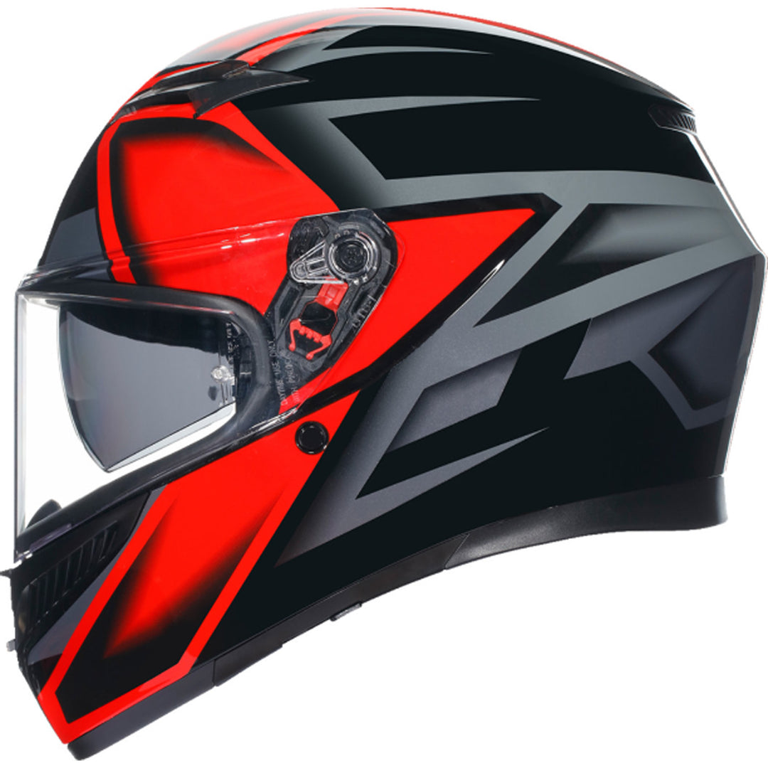 AGV K3 Compound Helmet Black/Red - Left Side View