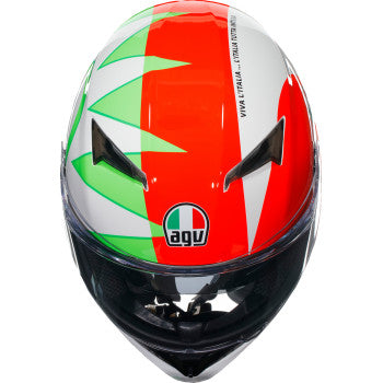 AGV K3 Rossi Mugello 2018 Helmet - Front Top Down View