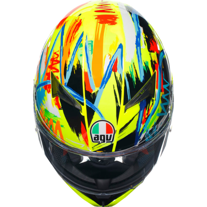 AGV K3 Rossi Winter Test 2019 Helmet - Front Top Down View