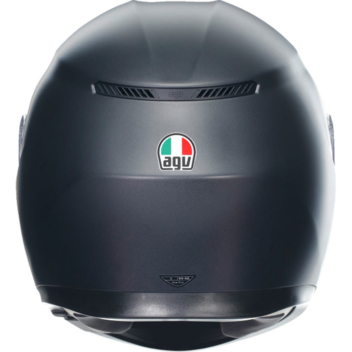 AGV K3 Solid Hemet Matte Black - Rear View