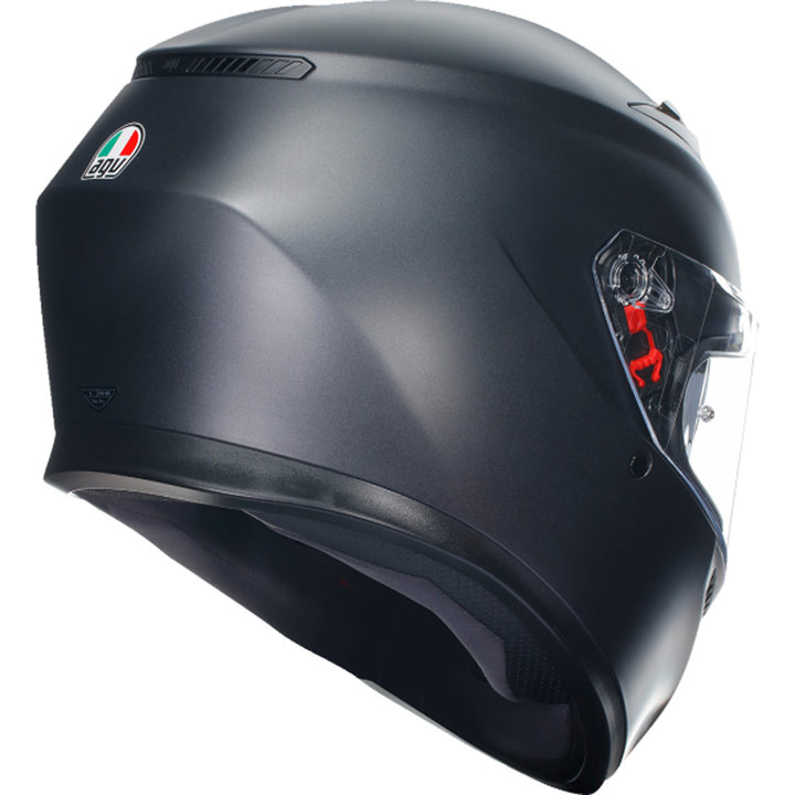 AGV K3 Solid Hemet Matte Black - Rear Right Side View