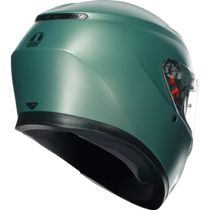 AGV K3 Solid Hemet Matte Salvia Green - Rear Right Side View