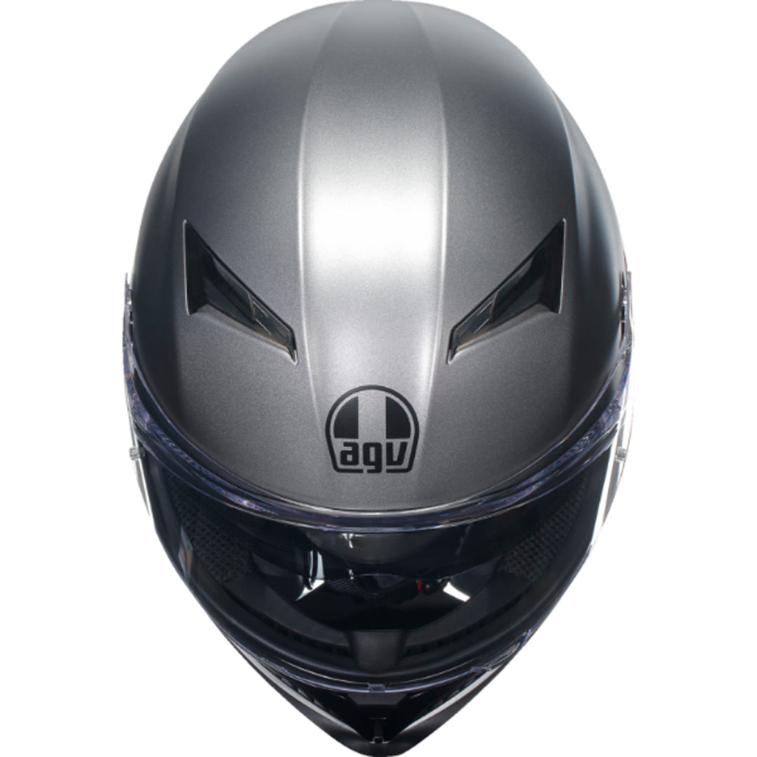 AGV K3 Solid Hemet Matte Rodio Gray - Front Top Down View