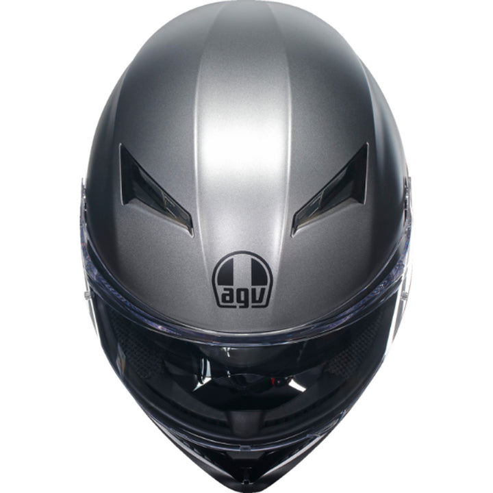 AGV K3 Solid Hemet Matte Rodio Gray - Front Top Down View