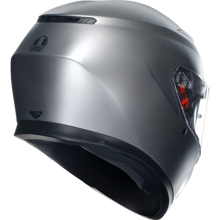 AGV K3 Solid Hemet Matte Rodio Gray - Rear Right Side View