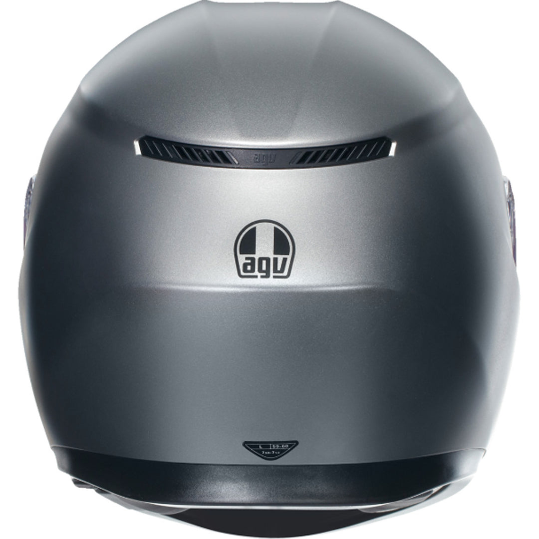 AGV K3 Solid Hemet Matte Rodio Gray - Rear View