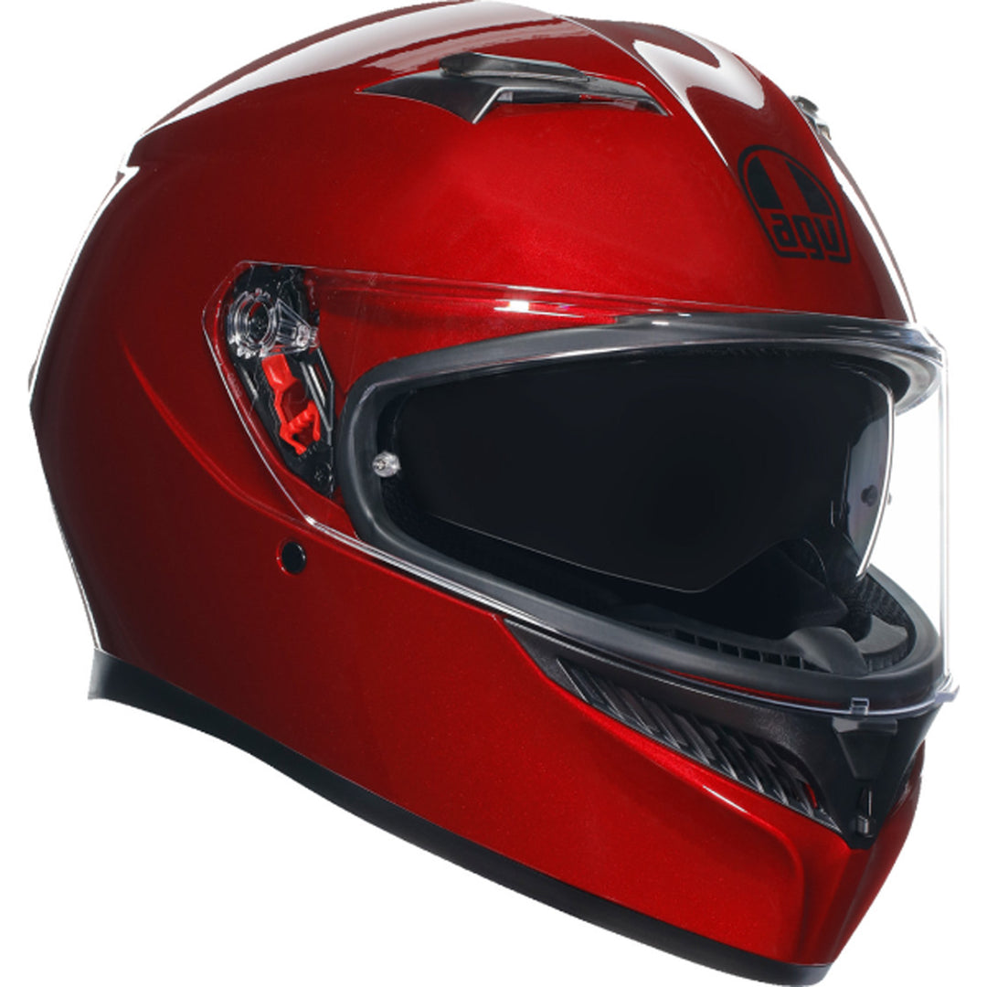 AGV K3 Solid Hemet Competizione Red - Front Right Side View