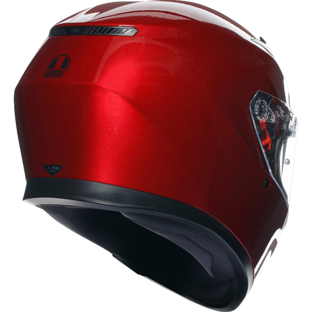 AGV K3 Solid Hemet Competizione Red - Rear Right Side View