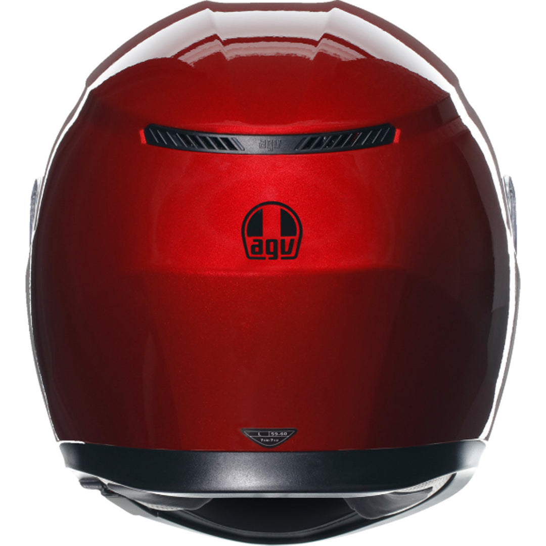 AGV K3 Solid Hemet Competizione Red - Rear View