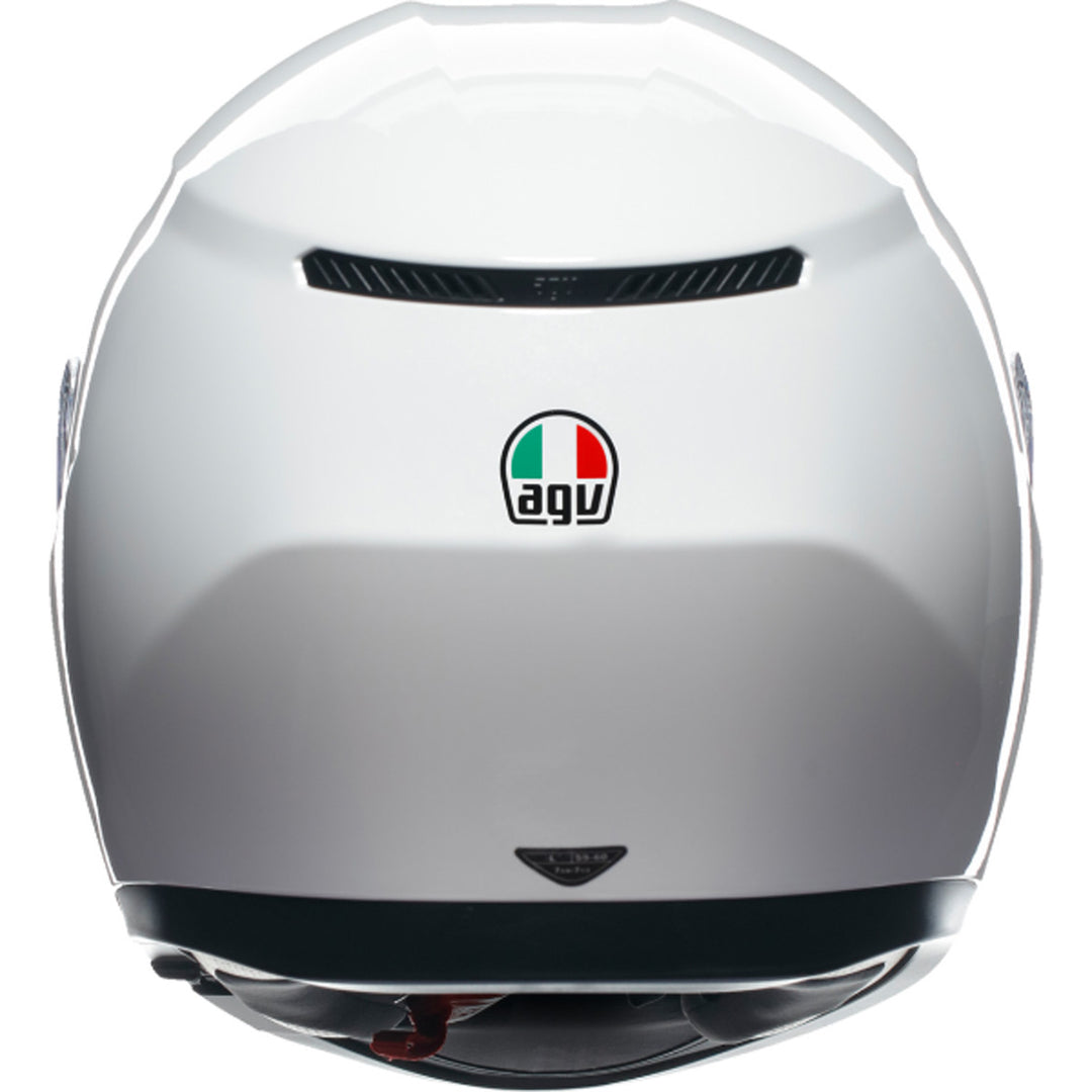 AGV K3 Solid Hemet Seta White - Rear View