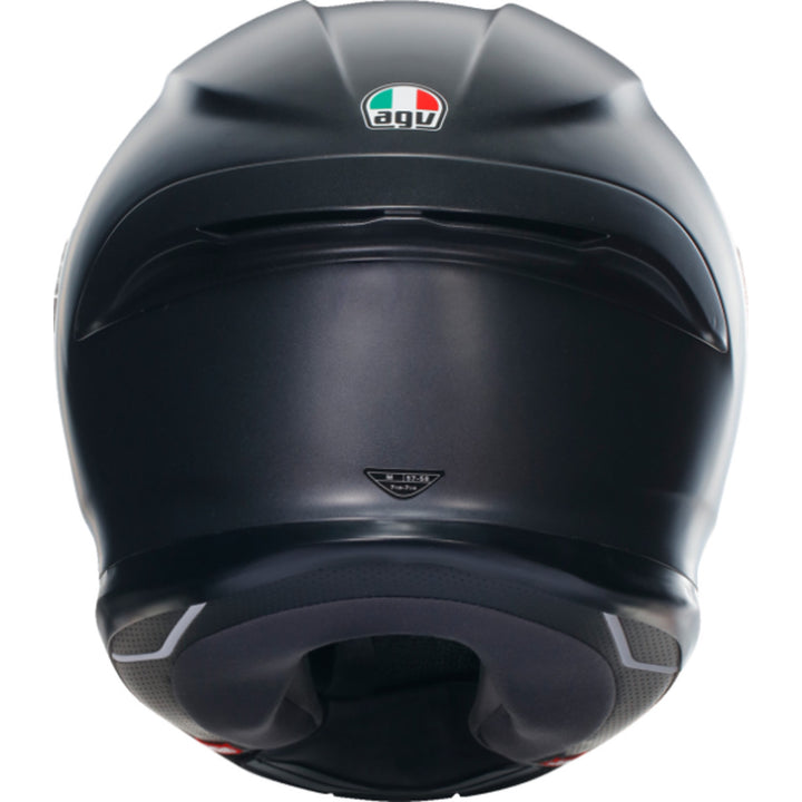AGV K6 S Solid Helmet Matte Black - Rear View
