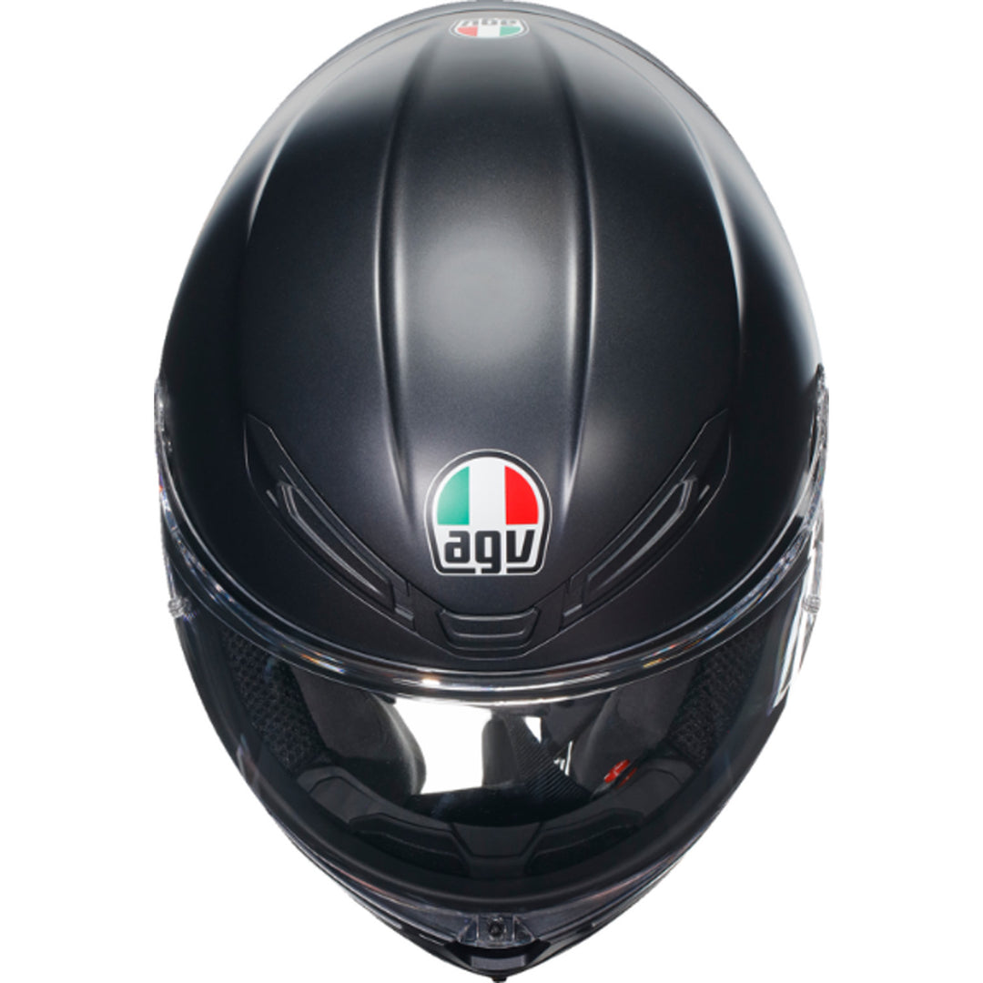 AGV K6 S Solid Helmet Matte Black - Top Down View