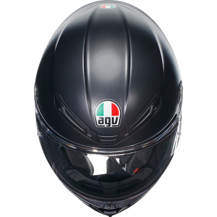 AGV K6 S Solid Helmet Matte Black - Top Down View
