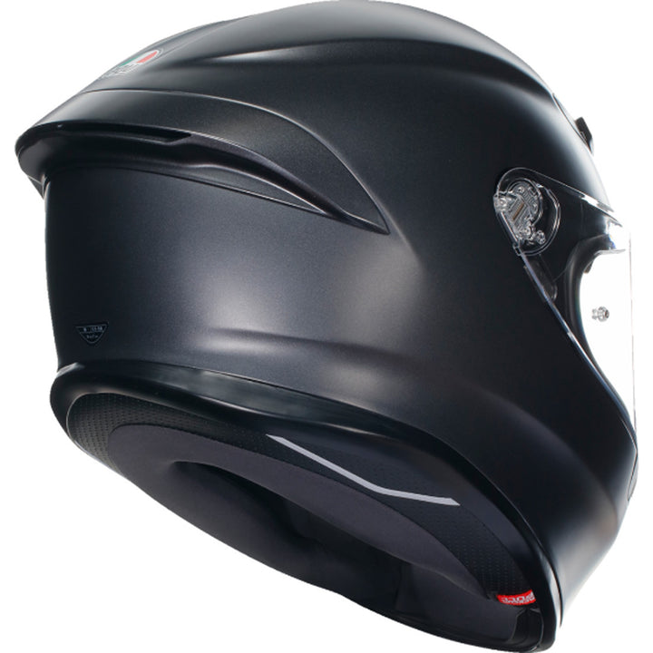 AGV K6 S Solid Helmet Matte Black - Rear Right Side View