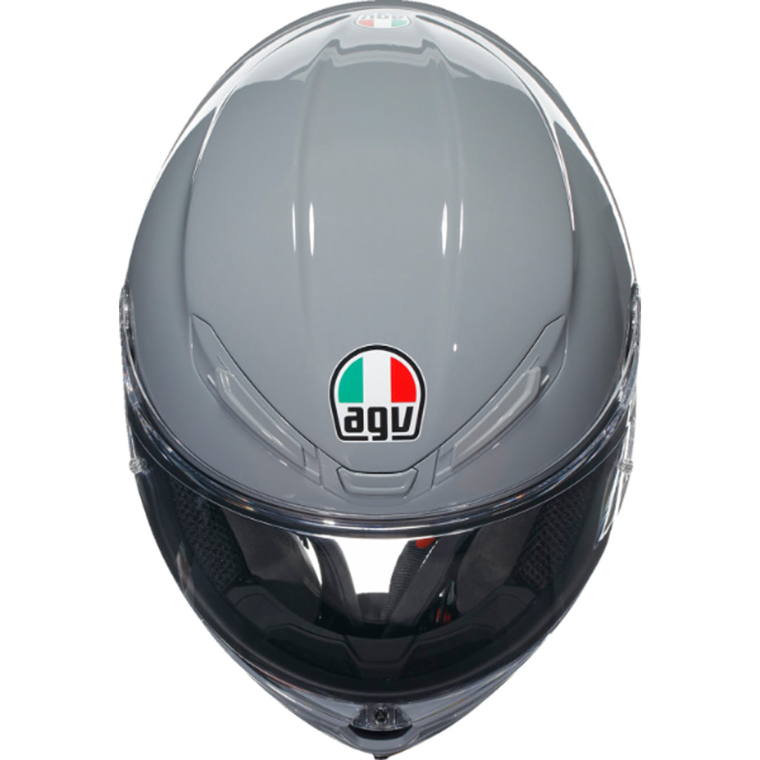 AGV K6 S Solid Helmet Nardo Gray - Top Down View