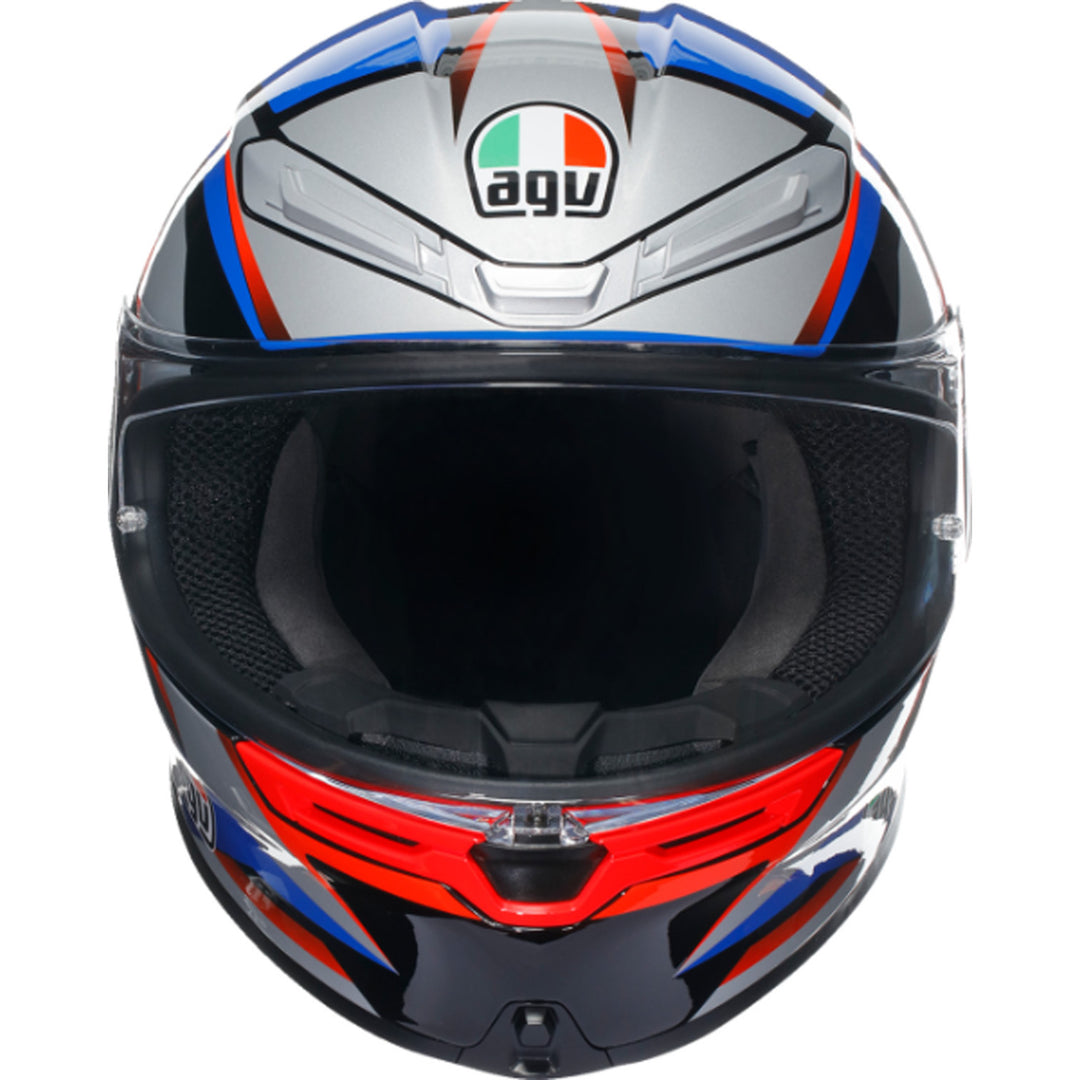 AGV K6 S Slashcut Helmet Black/Blue/Red - Front View