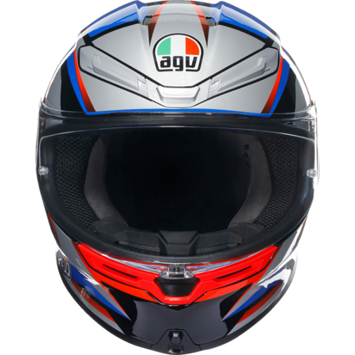 AGV K6 S Slashcut Helmet Black/Blue/Red - Front View