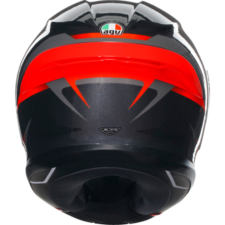 AGV K6 S Slashcut Helmet Black/Gray/Red - Rear View