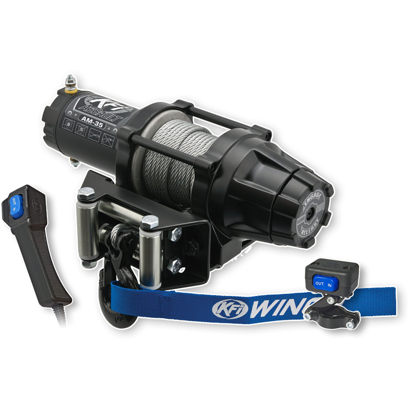 KFI AM-35 Winch - Angled Front View