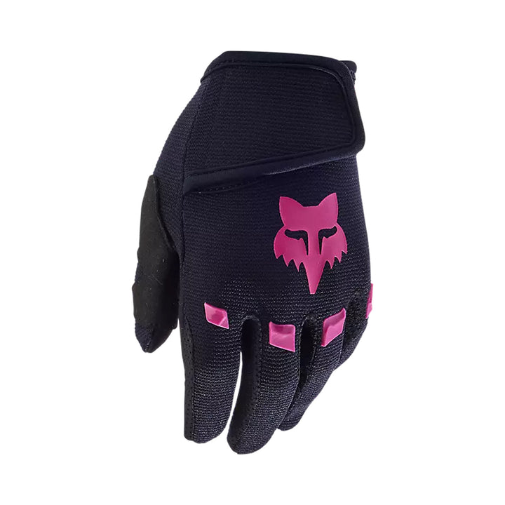 Fox Racing Kids Dirtpaw Gloves Black/Pink - Back of Hand View