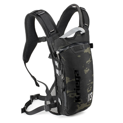 Kriega Hydro-3 Hydration Pack Multicam Black - Front Side View