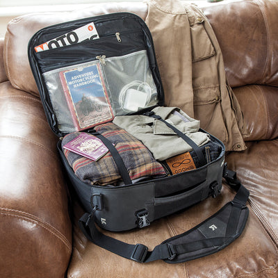 Kriega KS40 Travel Bag - Lifestyle of Bag Open and Packed on Couch