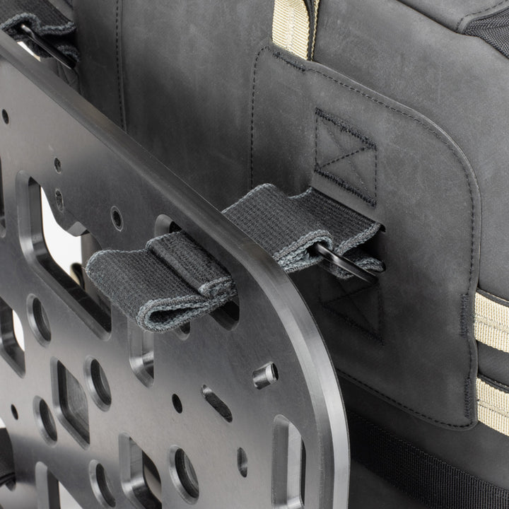Kriega OS-32 Soft Pannier - Close-Up of Rear Straps Looped through Side Plate