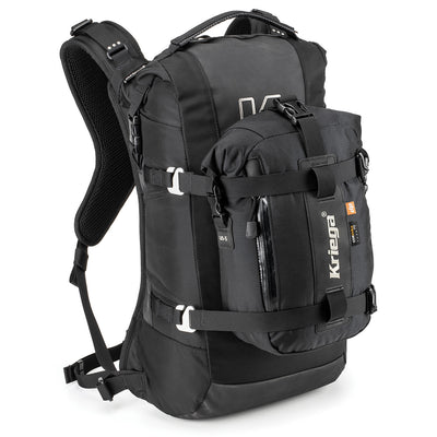 Kriega R16 Backpack - Front View with Extra Pack Attached