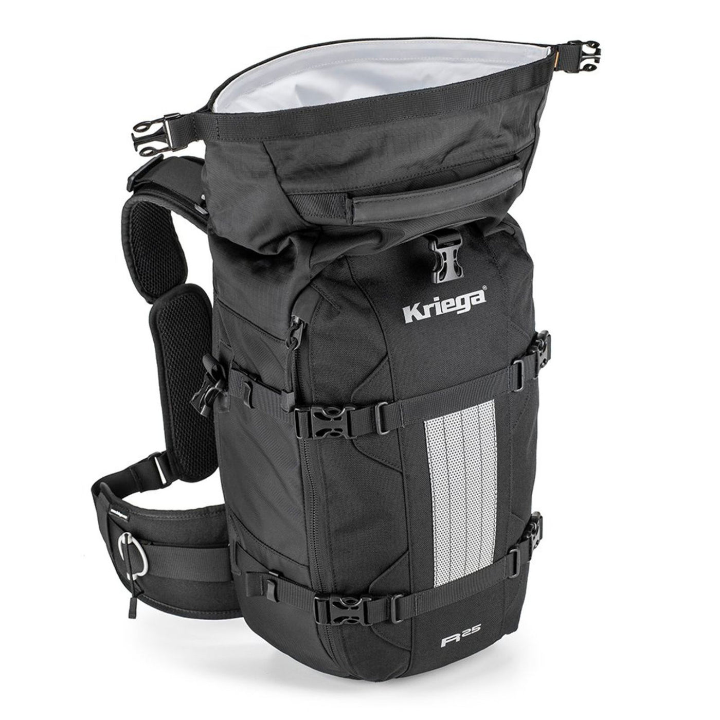 Kriega R25 V2 Backpack - Front Side View with Top Open