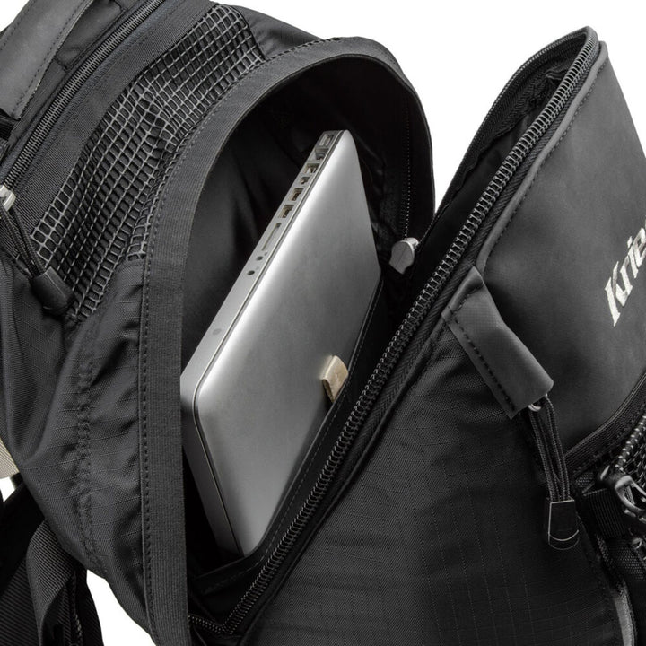 Kriega R35 Backpack - Close-Up Top Down View of Laptop Inserted into Interior Pocket