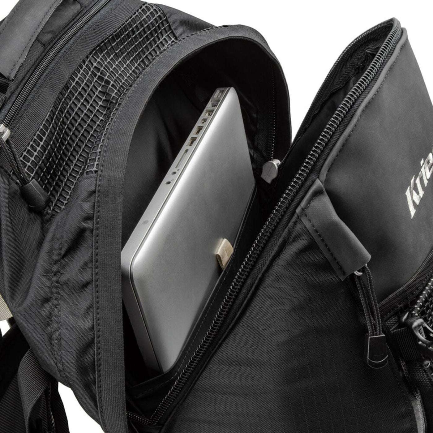 Kriega R35 Backpack - Close-Up Top Down View of Laptop Inserted into Interior Pocket