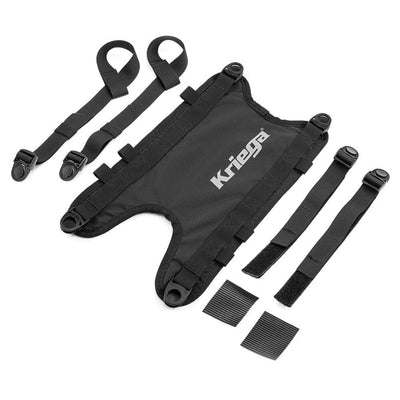 Kriega Tank-US Drypack Converter - Flat View of Cover, Straps, and Hardware