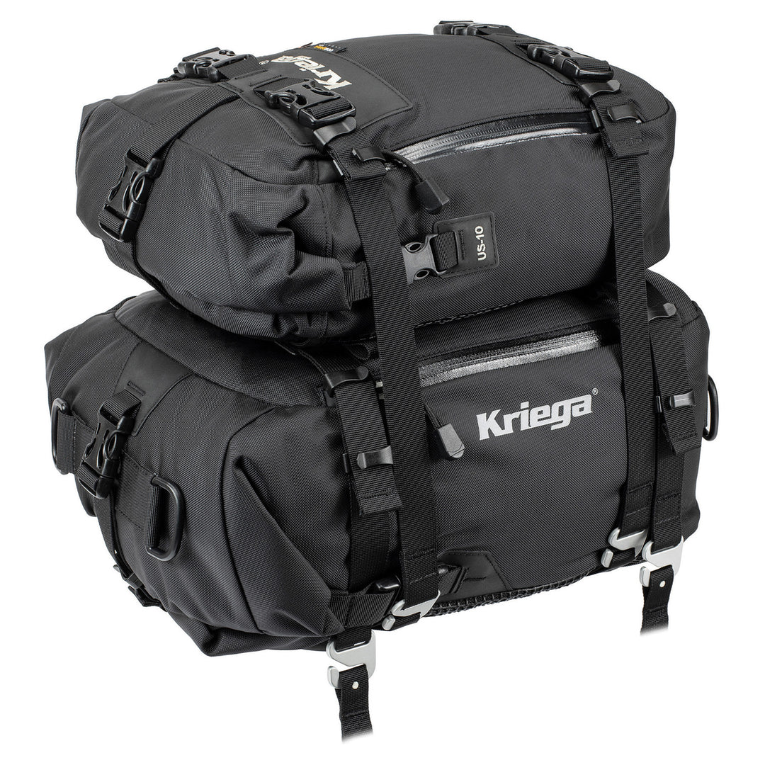 Kriega US-10 Drypack - Side View of Drypack Attached to Larger Pack